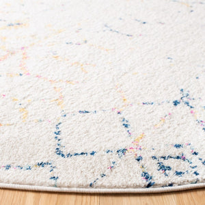 Tulum 229 Bohemian Power Loomed Polypropylene Pile Rug Ivory / Blue