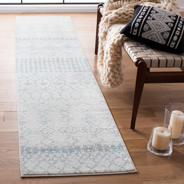 Tulum 229 Bohemian Power Loomed Polypropylene Pile Rug Ivory / Light Grey