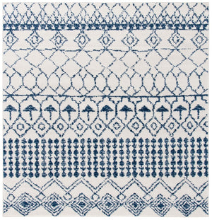 Tulum 229 Bohemian Power Loomed Polypropylene Pile Rug Ivory / Navy