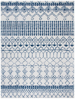 Tulum 229 Bohemian Power Loomed Polypropylene Pile Rug Ivory / Navy