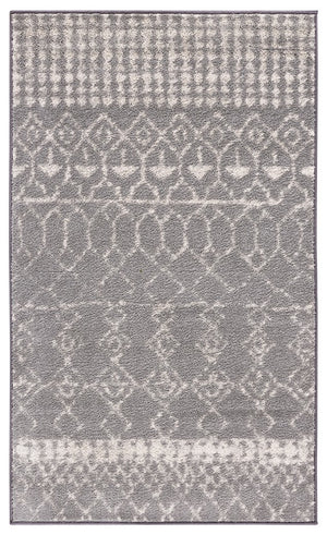 Tulum 229 Bohemian Power Loomed Polypropylene Pile Rug Grey / Ivory