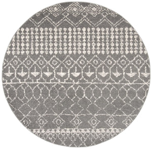 Tulum 229 Bohemian Power Loomed Polypropylene Pile Rug Grey / Ivory