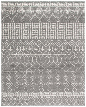Tulum 229 Bohemian Power Loomed Polypropylene Pile Rug Grey / Ivory