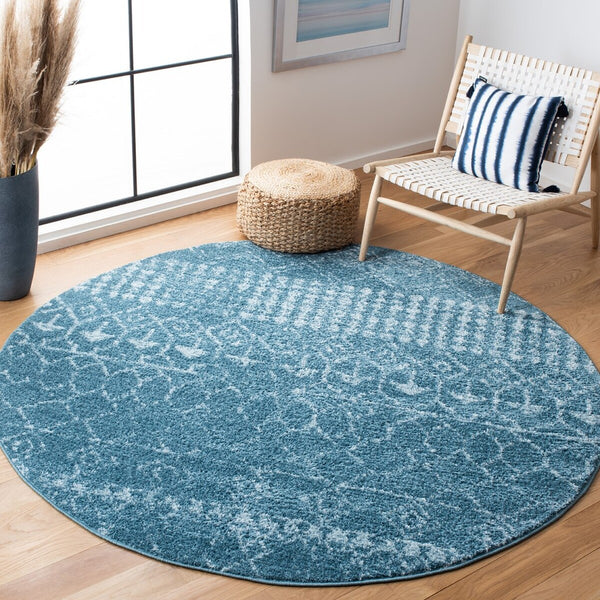 Tulum 229 Bohemian Power Loomed Polypropylene Pile Rug Turquoise / Blue