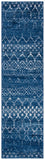 Tulum 249 Bohemian Power Loomed Polypropylene Pile Rug Blue / Ivory