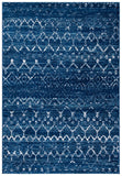 Tulum 249 Bohemian Power Loomed Polypropylene Pile Rug Blue / Ivory