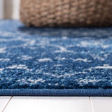 Tulum 249 Bohemian Power Loomed Polypropylene Pile Rug Blue / Ivory