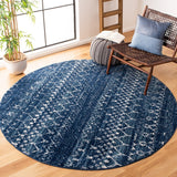 Tulum 249 Bohemian Power Loomed Polypropylene Pile Rug Blue / Ivory