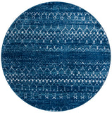 Tulum 249 Bohemian Power Loomed Polypropylene Pile Rug Blue / Ivory