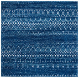 Tulum 249 Bohemian Power Loomed Polypropylene Pile Rug Blue / Ivory