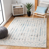 Tulum 262 Bohemian Power Loomed Polypropylene Pile Rug Ivory / Turquoise