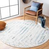 Tulum 262 Bohemian Power Loomed Polypropylene Pile Rug Ivory / Turquoise