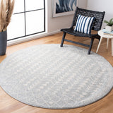 Tulum 262 Bohemian Power Loomed Polypropylene Pile Rug Light Grey / Ivory