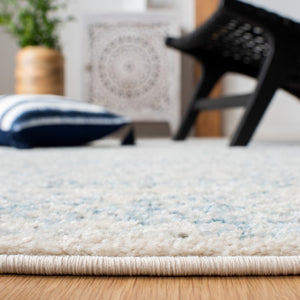 Tulum 264 Transitional Power Loomed Polypropylene Pile Rug Ivory / Turquoise