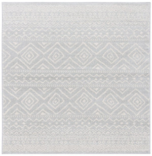 Tulum 267 Bohemian Power Loomed Polypropylene Pile Rug Light Grey / Ivory