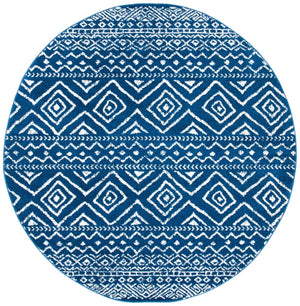 Tulum 267 Bohemian Power Loomed Polypropylene Pile Rug Navy / Ivory