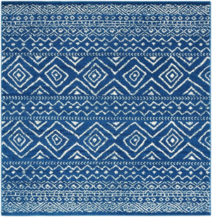 Tulum 267 Bohemian Power Loomed Polypropylene Pile Rug Navy / Ivory