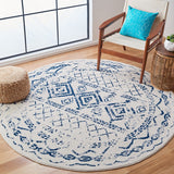 Tulum 268 Bohemian Power Loomed Polypropylene Pile Rug Ivory / Navy