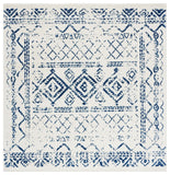 Tulum 268 Bohemian Power Loomed Polypropylene Pile Rug Ivory / Navy