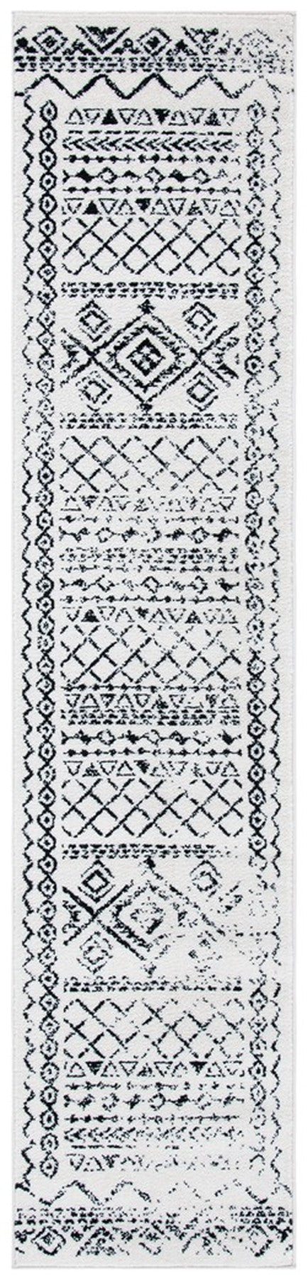 Tulum 268 Bohemian Power Loomed Polypropylene Pile Rug Ivory / Black