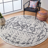 Tulum 268 Bohemian Power Loomed Polypropylene Pile Rug Ivory / Black