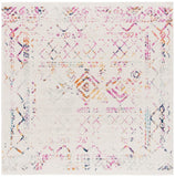 Tulum 268 Bohemian Power Loomed Polypropylene Pile Rug Ivory / Fuchsia