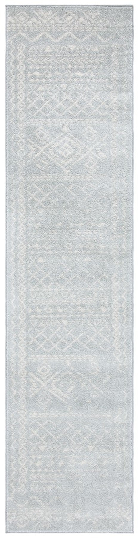 Tulum 268 Bohemian Power Loomed Polypropylene Pile Rug Light Grey / Ivory