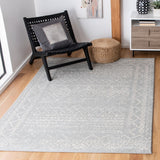 Tulum 268 Bohemian Power Loomed Polypropylene Pile Rug Light Grey / Ivory