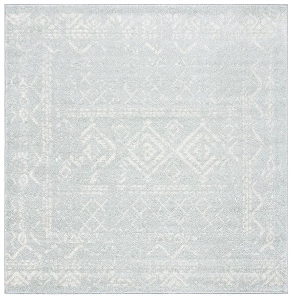Tulum 268 Bohemian Power Loomed Polypropylene Pile Rug Light Grey / Ivory