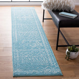 Tulum 268 Bohemian Power Loomed Polypropylene Pile Rug Turquoise / Ivory