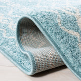 Tulum 268 Bohemian Power Loomed Polypropylene Pile Rug Turquoise / Ivory