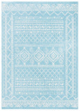 Tulum 268 Bohemian Power Loomed Polypropylene Pile Rug Turquoise / Ivory