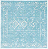 Tulum 268 Bohemian Power Loomed Polypropylene Pile Rug Turquoise / Ivory