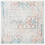 Tulum 268 Bohemian Power Loomed Polypropylene Pile Rug Ivory / Turquoise