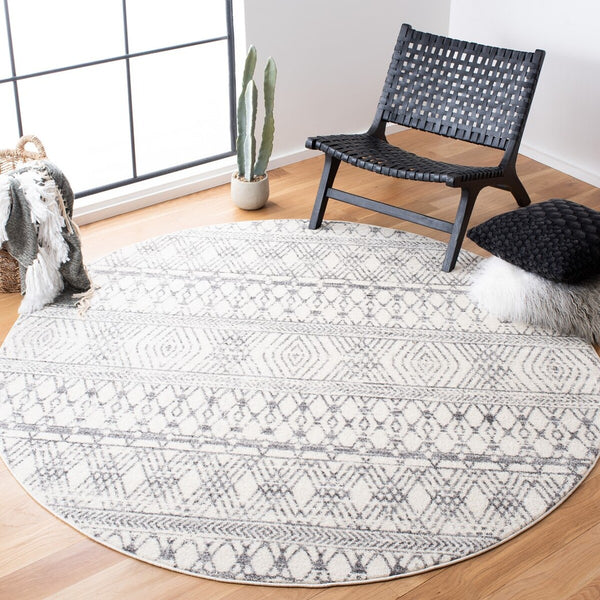 Tulum 600  Powerloomed 78 % Polypropylene + 14 % Jute + 8 % Latex Rug Ivory / Grey