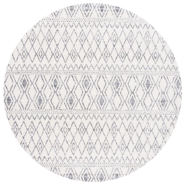 Tulum 600  Powerloomed 78 % Polypropylene + 14 % Jute + 8 % Latex Rug Ivory / Grey