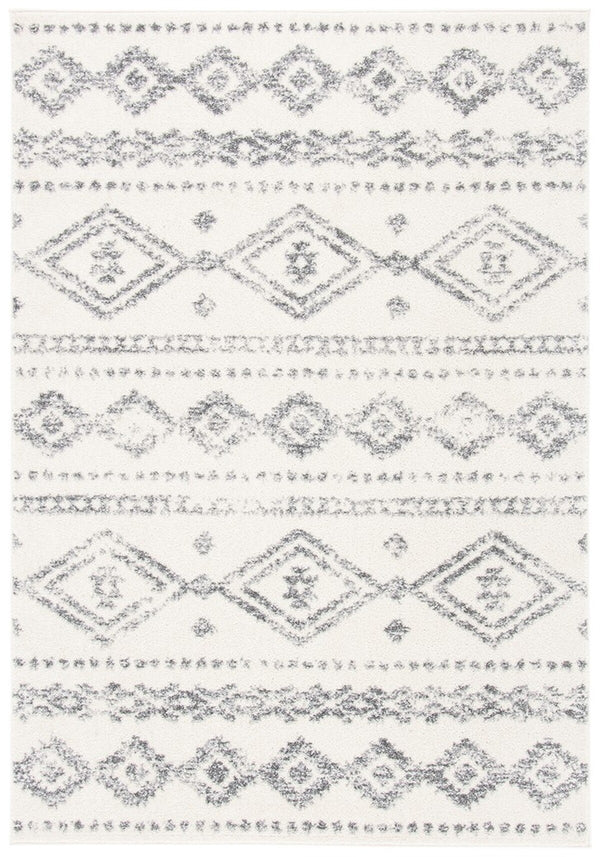 Tulum 600  Powerloomed 78 % Polypropylene + 14 % Jute + 8 % Latex Rug Ivory / Grey