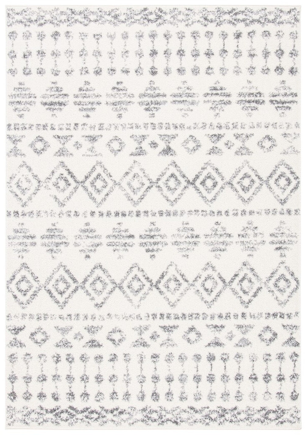 Tulum 600  Powerloomed 78 % Polypropylene + 14 % Jute + 8 % Latex Rug Ivory / Grey