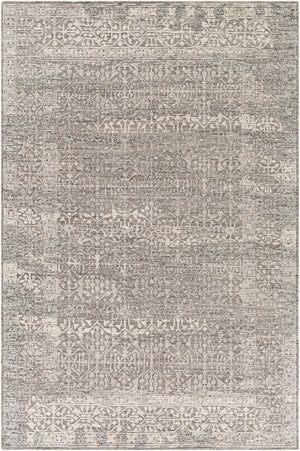 Tunus TUN-2303 Traditional NZ Wool, Viscose Rug TUN2303-912 Medium Gray, Charcoal, Cream 80% NZ Wool, 20% Viscose 9' x 12'