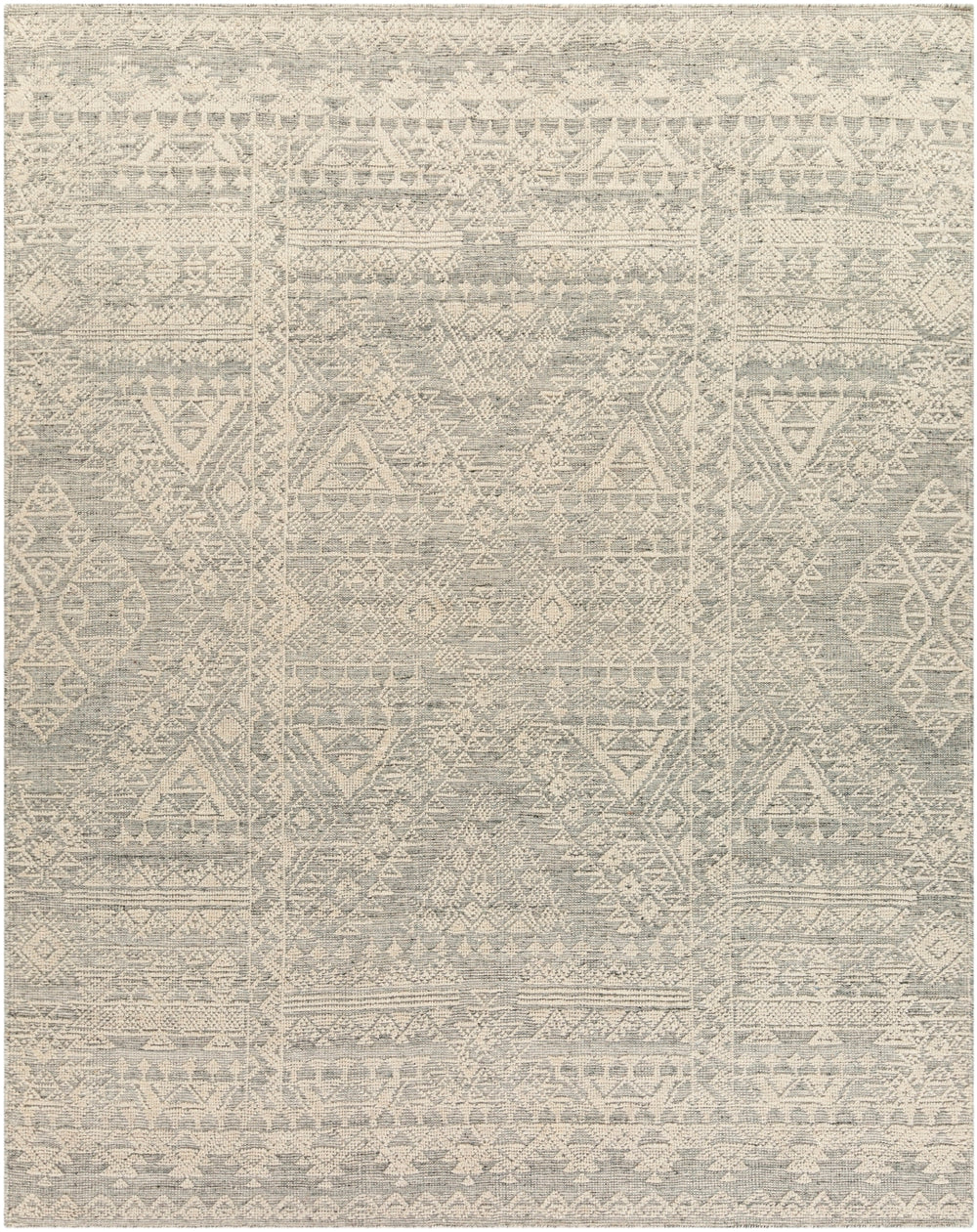 Tunus TUN-2306 Global NZ Wool Rug TUN2306-912 Medium Gray, Ink, Beige 100% NZ Wool 9' x 12'