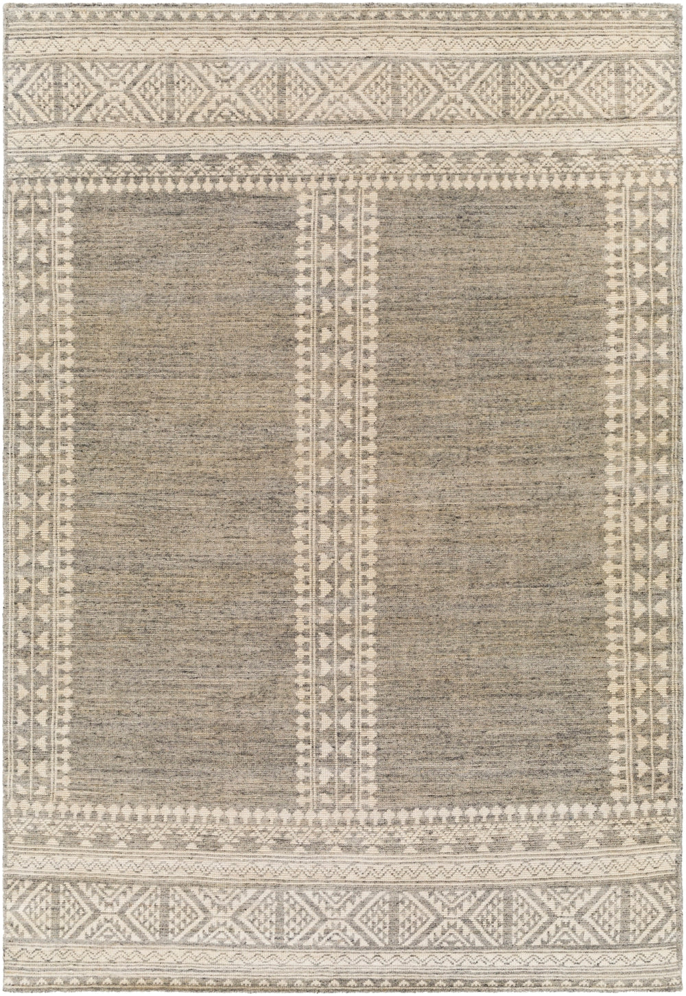 Tunus TUN-2307 Global NZ Wool Rug TUN2307-912 Medium Gray, Charcoal, Cream 100% NZ Wool 9' x 12'