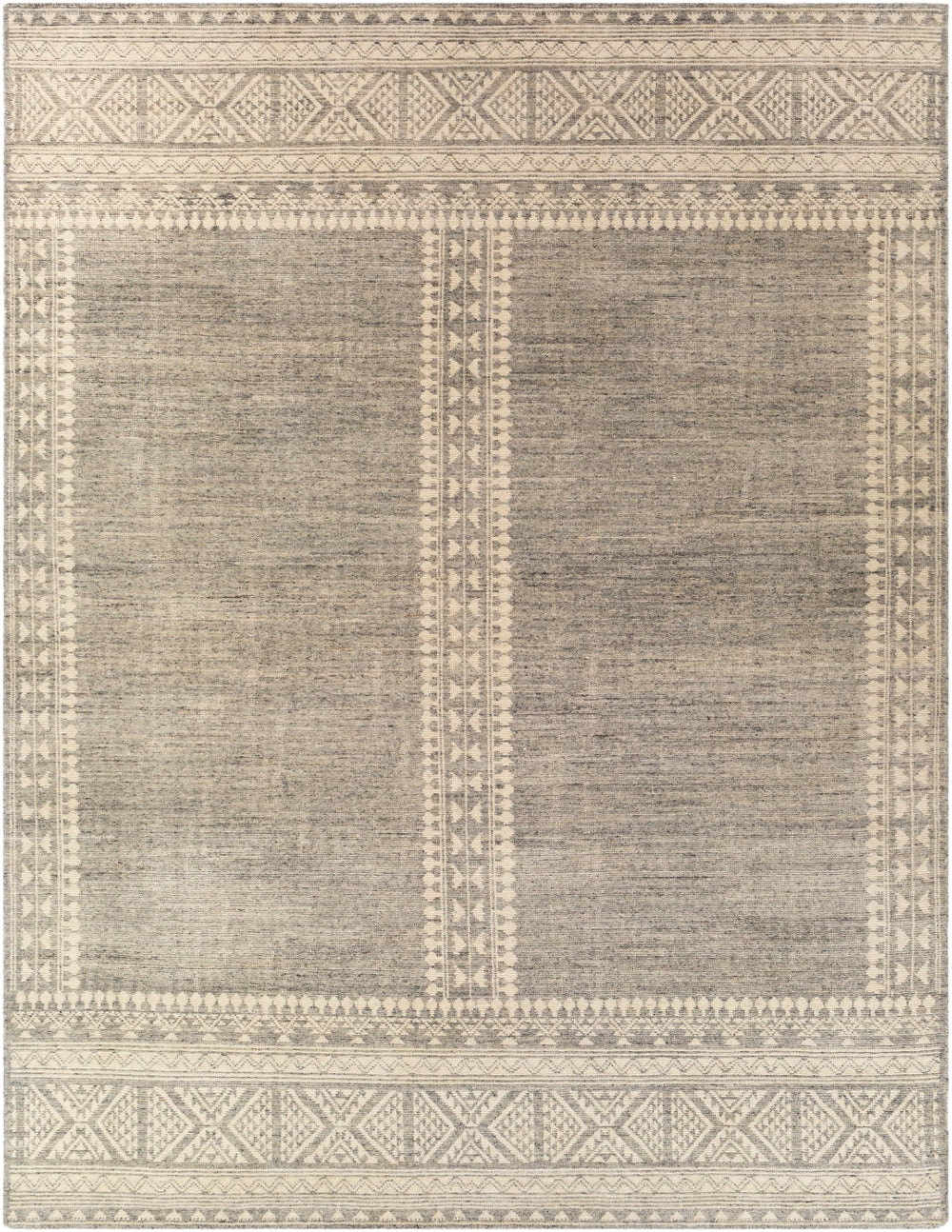 Tunus TUN-2307 Global NZ Wool Rug TUN2307-912 Medium Gray, Charcoal, Cream 100% NZ Wool 9' x 12'