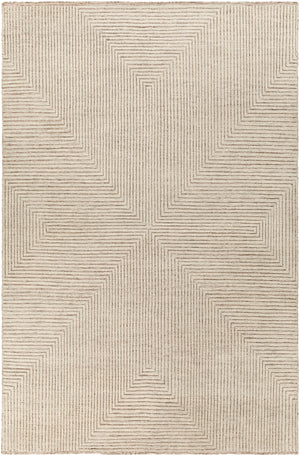 Tunus TUN-2308 Modern NZ Wool, Viscose Rug TUN2308-69 Ivory, Taupe 80% NZ Wool, 20% Viscose 6' x 9'