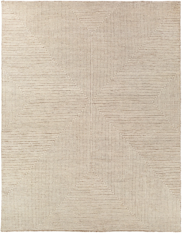 Tunus TUN-2308 Modern NZ Wool, Viscose Rug TUN2308-912 Ivory, Taupe 80% NZ Wool, 20% Viscose 9' x 12'