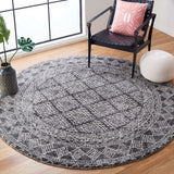 Tunisia 734 Bohemian Power Loomed 100 % Polyproplene Pile Rug Black / Ivory