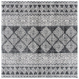 Tunisia 734 Bohemian Power Loomed 100 % Polyproplene Pile Rug Black / Ivory