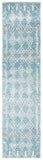 Tunisia 736 Bohemian Power Loomed 100 % Polyproplene Pile Rug Aqua / Ivory