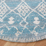 Tunisia 736 Bohemian Power Loomed 100 % Polyproplene Pile Rug Aqua / Ivory