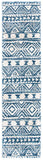 Tunisia 739 Bohemian Power Loomed 100 % Polyproplene Pile Rug Navy / Ivory