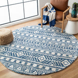 Tunisia 739 Bohemian Power Loomed 100 % Polyproplene Pile Rug Navy / Ivory